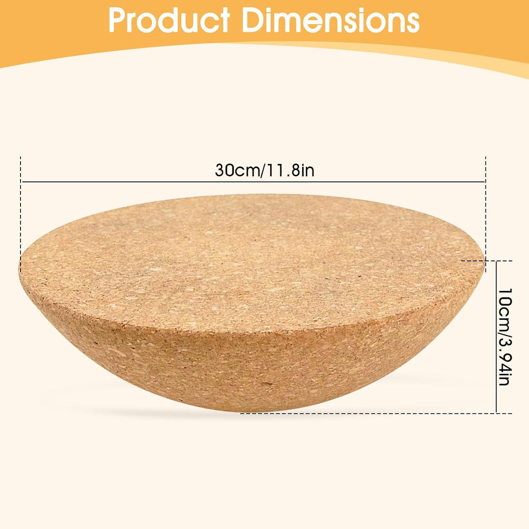 Balance Board Halbkugel – Kork Halbkugel für Gleichgewicht, Fitness, Yoga &amp; Pilates, Anti-Rutsch, Na