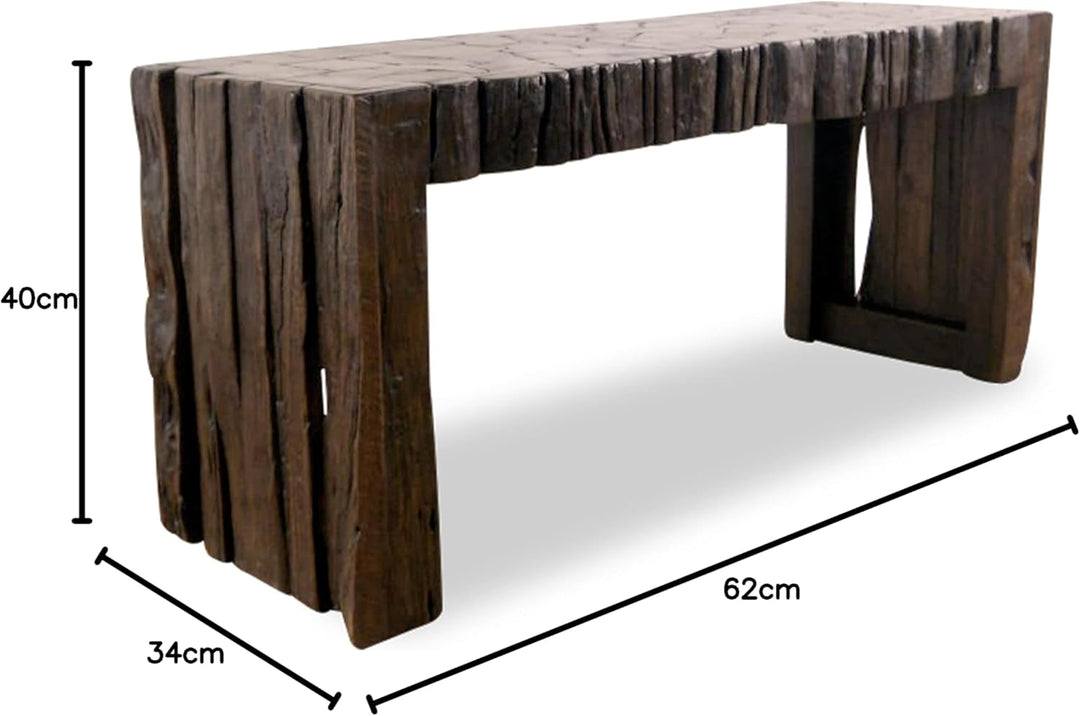 livasia Sitzbank Teakholzbank Holzbank, Beistelltisch (Handarbeit) (90x31cm), 90x31cm