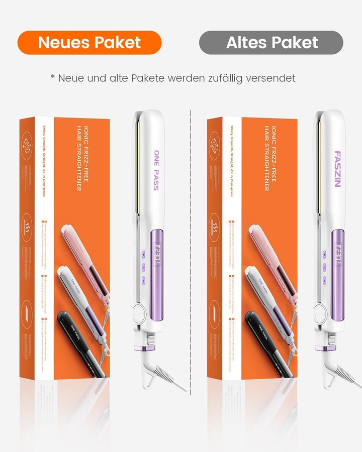 Faszin 2 in 1 Glätteisen Locken und Glätten, Titanplatten Ionen Haarglätter für einen glatten Stil,