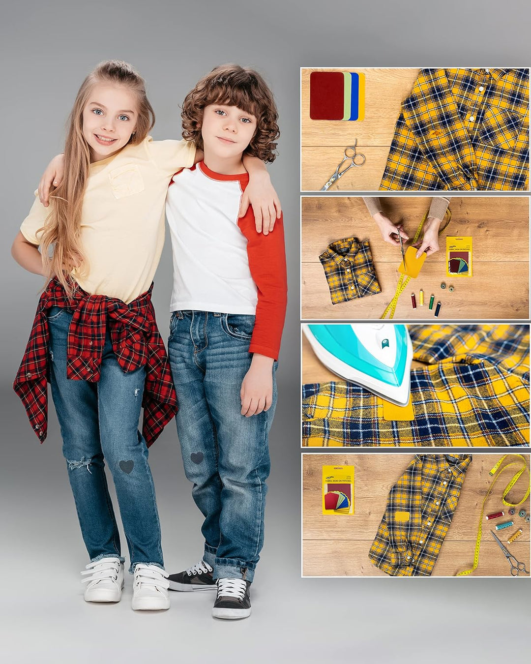 ZEFFFKA 2PACK Kleider-Flicken zum Aufbügeln für Innen und Aussen Stärkster Kleber 100% Baumwolle Ver