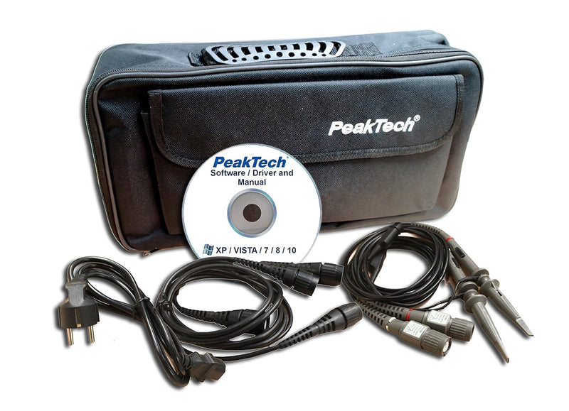 PeakTech 1260 – 2-Kanal Speicher-Oszilloskop (200MHz) mit USB-, VGA-, LAN-Schnittstelle & 8“ Hochauf