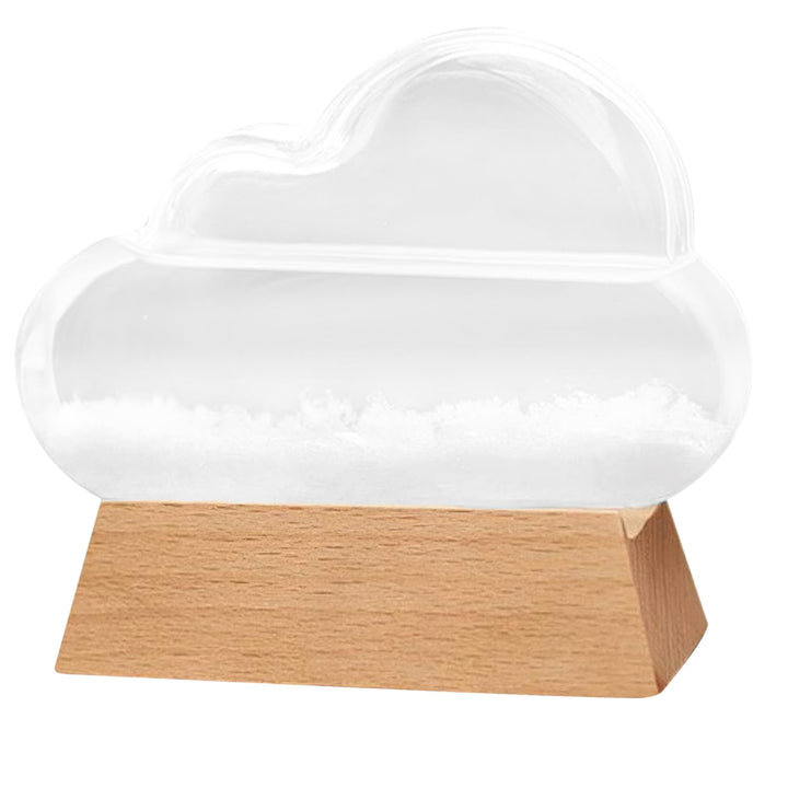 Sturmglas-Wettervorhersagegerät, Wolkenform, Sturmglas-Wettervorhersagegerät mit Holzsockel, dekorat