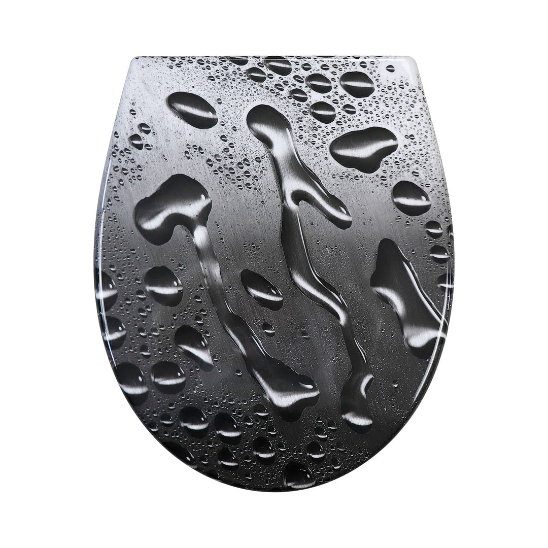 Fanmitrk WC Sitz mit Absenkautomatik, Toilettendeckel Duroplast, Klodeckel mit Schnellverschluss, Mo