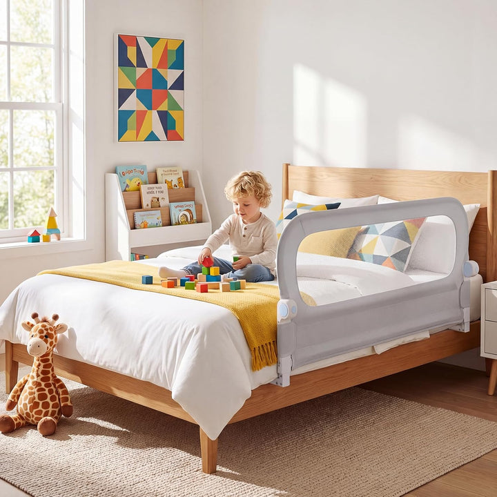 RELAX4LIFE Bettgitter Rausfallschutz, 120 x 60 cm, zusammenklappbares Bettschutzgitter, Kinderbettgi