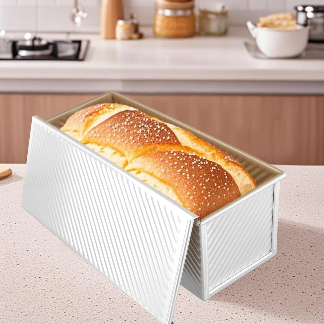 KEILEOHO Brotbackform mit Deckel 1 KG, Toastbrot Backform 1000g, Brot Kastenform Brotbackformen Toas