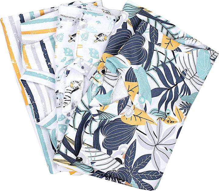 TupTam Baby Jungen Schlafstrampler Langarm Strampler Schlafanzug mit Fuss 3er Pack, Koala Safari Str