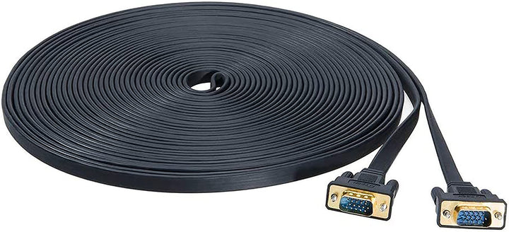 DTech Ultradünn VGA Kabel 15m 15polig Stecker auf Stecker VGA auf VGA Kabel Full HD 1080P, 15m