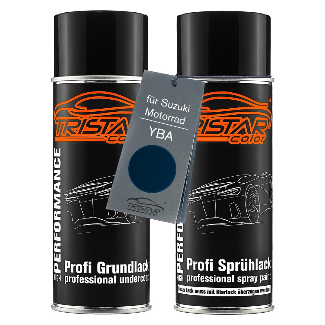TRISTARcolor Motorradlack Spraydosen Set für Suzuki Motorrad YBA Dark Blue Perl Grundlack Basislack