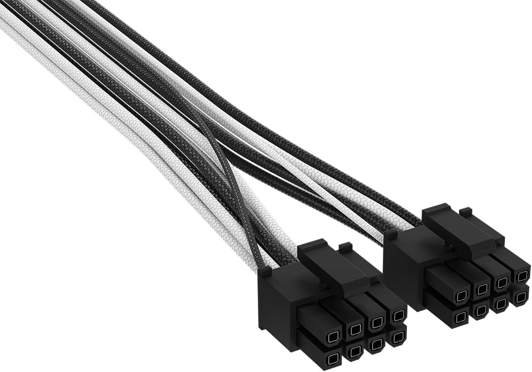 Corsair Elite Premium Typ 4 Einzeln Ummantelte 2x 8-Pin zu PCIe 12V-2x6 600W PSU-Kabel – Dreilagiges