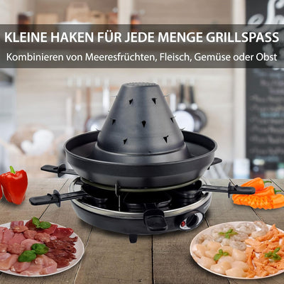 Syntrox Germany Tatarenhut Tischgrill Elektrogrill Grill Raclette für 6 Personen