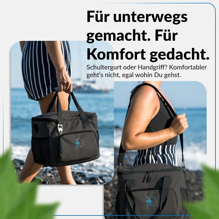 Obics Kühltasche 20L & 30L - Kühlbox faltbar mit integriertem Flaschenöffner - langlebig Dank wasser