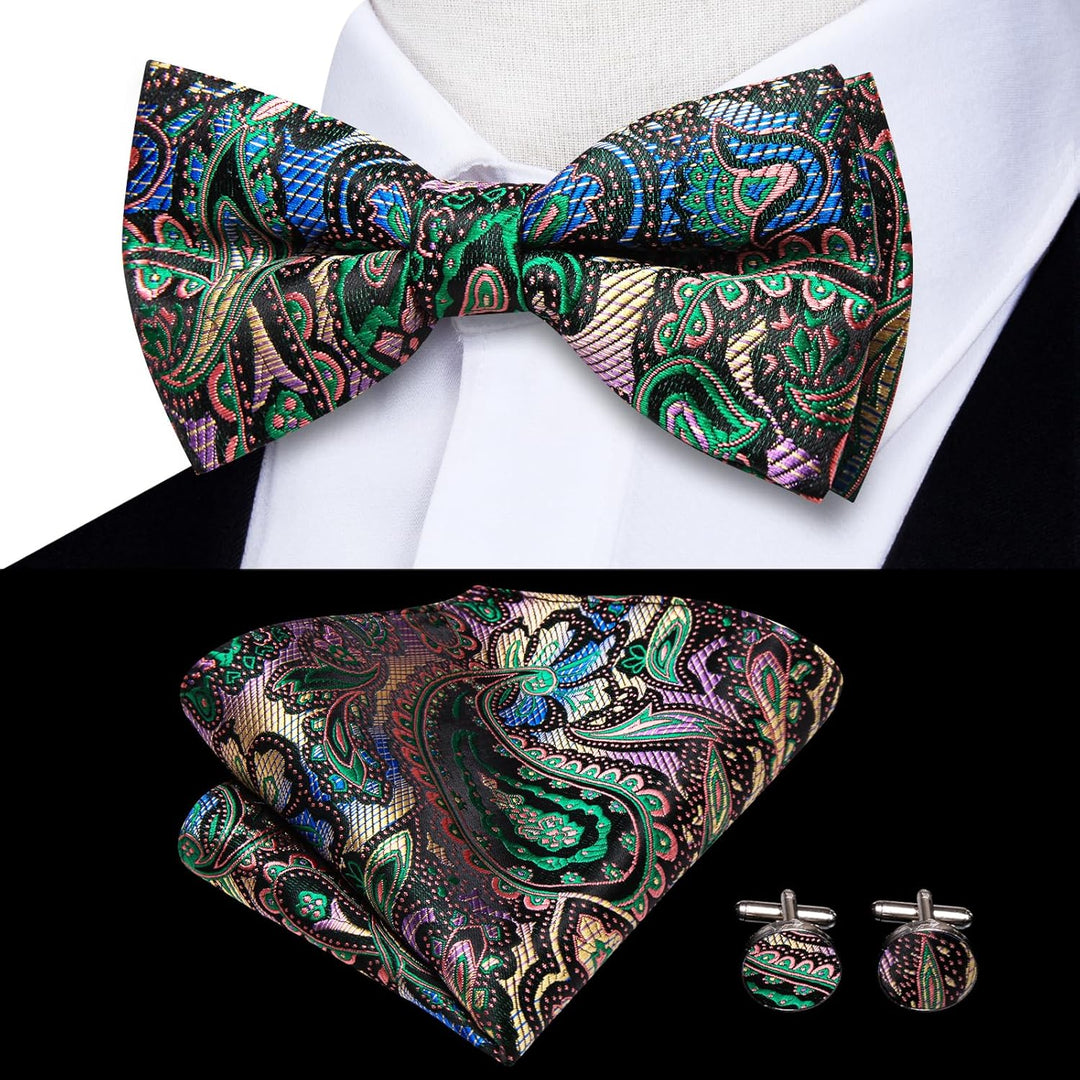 Dubulle Herren-Krawatte mit Paisely-Blumenmuster, Seidenkrawatte für Herren, gestreift, Krawatte und