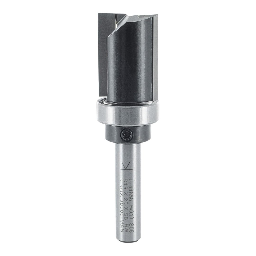 ENT 11658 Bündigfräser HW, Schaft (S) 8 mm, Durchmesser (D) 19 mm, NL 25 mm, SL 32 mm, GL 63 mm, mit