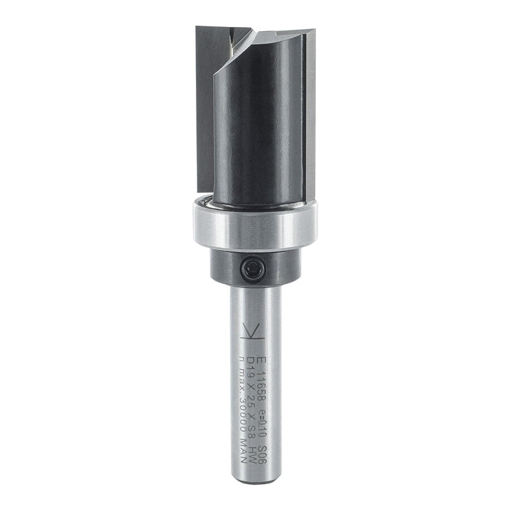 ENT 11658 Bündigfräser HW, Schaft (S) 8 mm, Durchmesser (D) 19 mm, NL 25 mm, SL 32 mm, GL 63 mm, mit