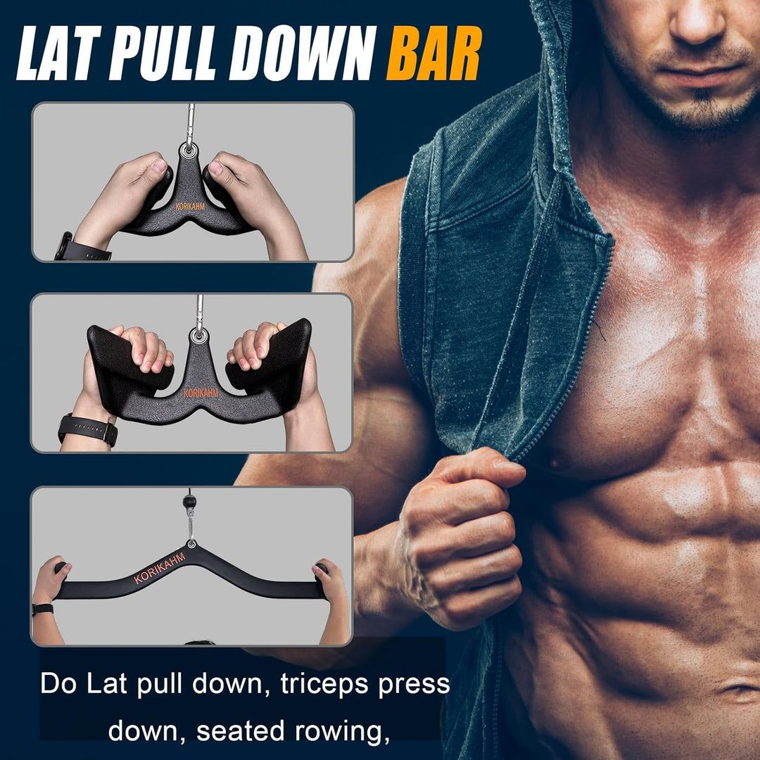 Ergonomic Design Lat Pull down Bar Grip Handle, Lat Pulldown Attachments, Strength Trainer for Athle