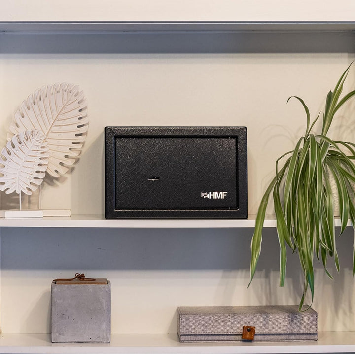 HMF 49200-02 Tresor Möbeltresor Doppelbartschloss, 31,0 x 20,0 x 20,0 cm, schwarz 31 x 20 x 20 cm Sc