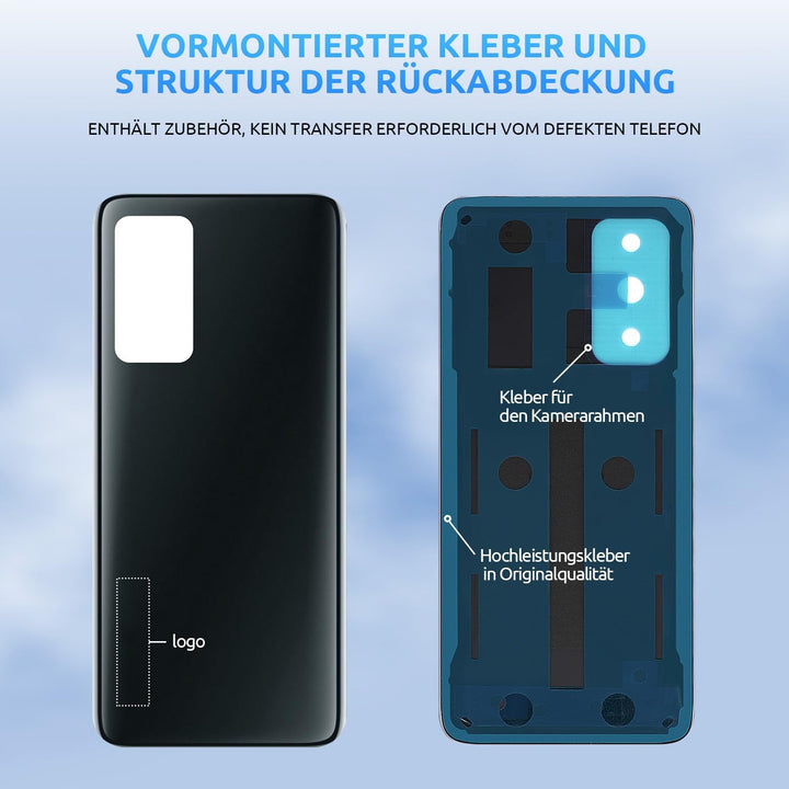 Eonpam Akkudeckel für Xiaomi Mi 10T / Mi 10T Pro Rückseite Glas Original Backcover Back Glas Ersatz