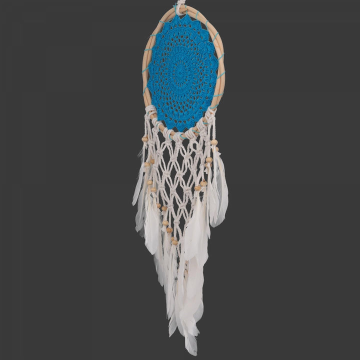 GURU SHOP Traumfänger mit Gehäkelter Spitze 22 cm - Blau normal Blau, normal Blau