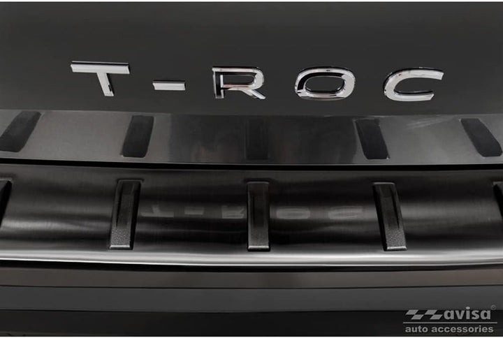 Avisa Schwarz Edelstahl Heckstossstangenschutz kompatibel mit Volkswagen T-ROC & T-ROC Cabrio 2017-2