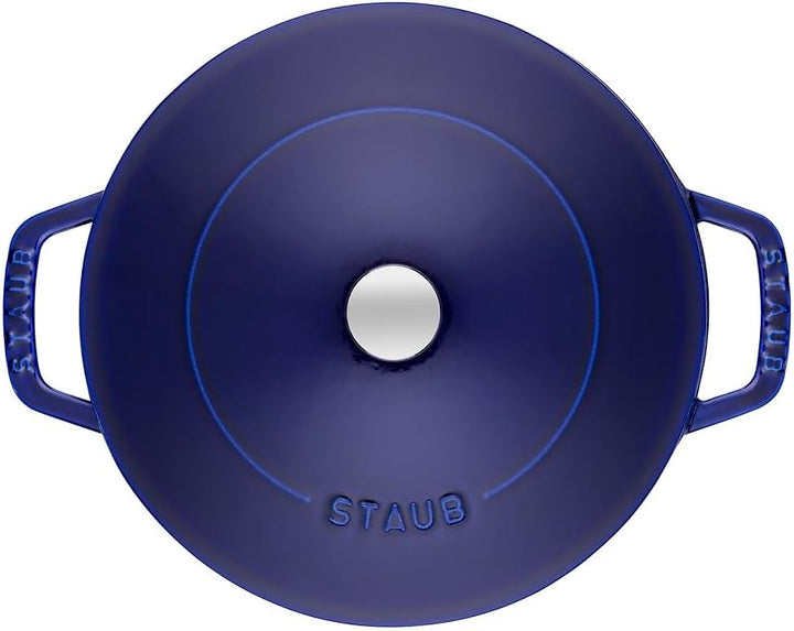 STAUB Gusseisen Bräter, Chistera Tropfenstruktur im Deckel, Rund 28 cm, 3,7 L, Dunkelblau Dunkelblau