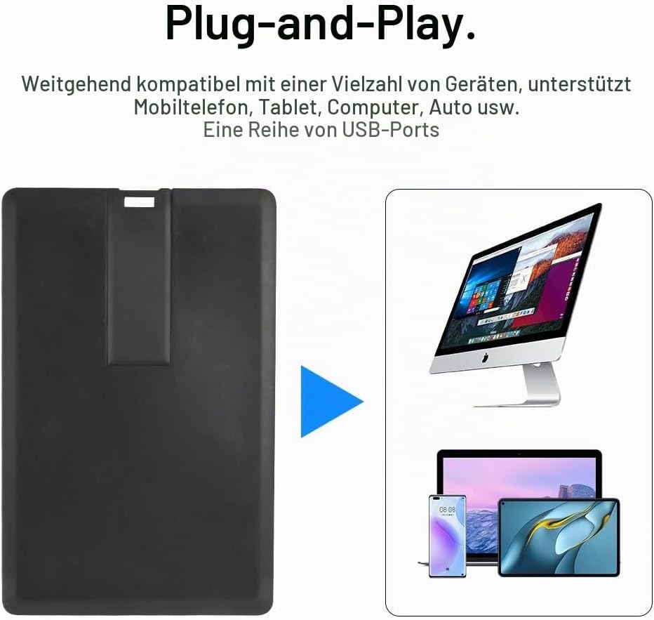 32GB Schwarze Karten USB-Stick USB-Flash-Laufwerk Geschenke für Kind Freund (32GB,Schwarze Karten),