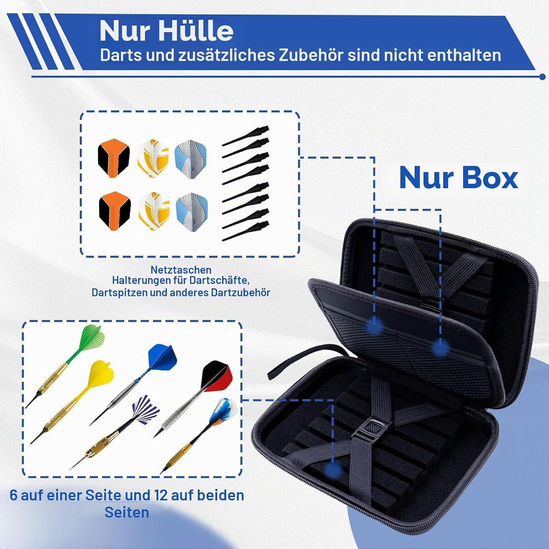 Dart Tasche, Dart Case Bietet Platz für 12 Darts und Besteht Aus Hartem Eva Dartpfeile mit Reissvers