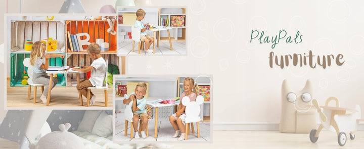 P&amp;P Furniture Kindertisch Weiss 60×40×47 cm – Stabiler Spieltisch &amp; Lerntisch für Kinder 2–7 J. – MD