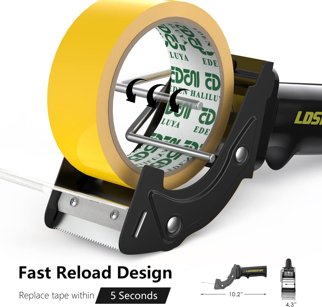 2 Stück Rapid-Ersatz-Packbandabroller mit extra Klinge, 50 mm, leicht, ergonomisch, industriell, str