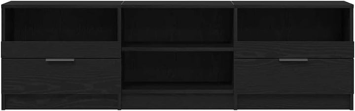 vidaXL TV-Schränk 150 x 33,5 x 45 cm Schwarz Eichen-Optik | Hier hast du genug Platz für all deine M