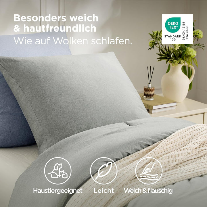 BEDSURE Bettdecke Ohne Bezug 135x200 - Bettdecke 135x200 mit Kissenbezug 80x80 cm - Kationische 2-te