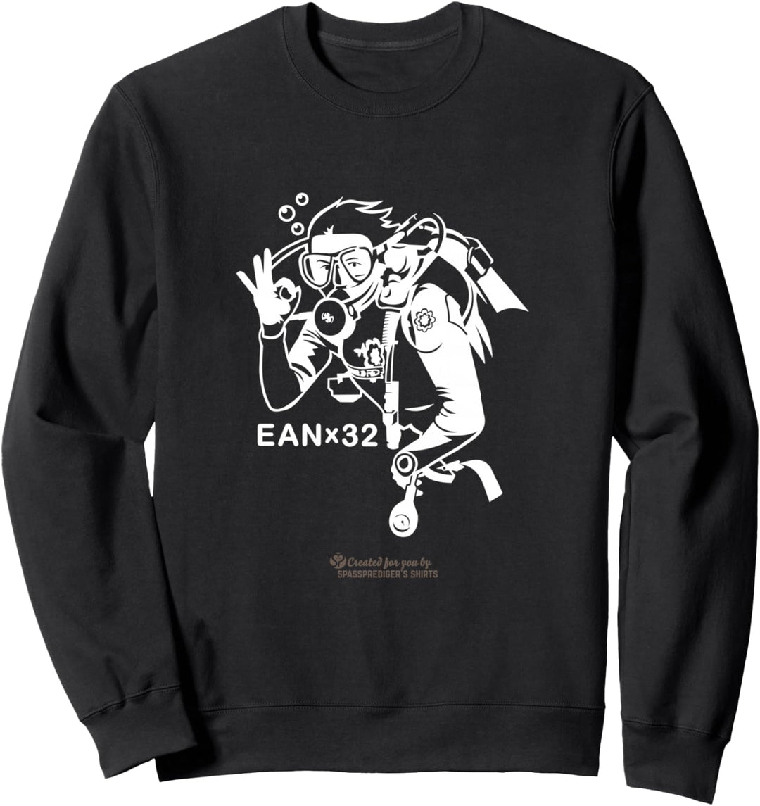 Taucher Geste OK Schriftzug EAN x 32 Nitrox-Taucher Sweatshirt