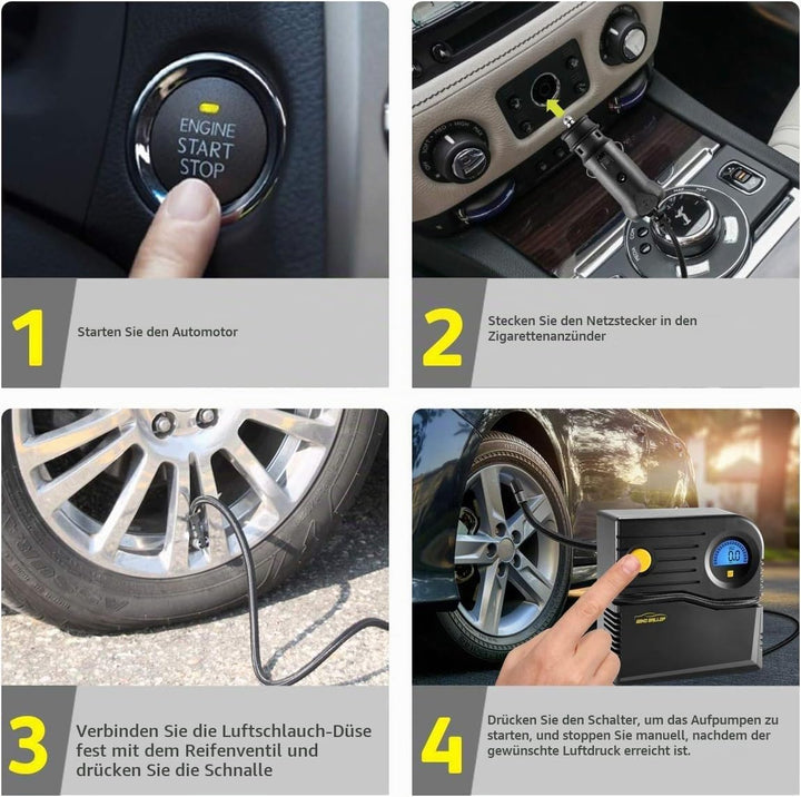 Mini 12v Kompressor Auto Luftpumpe Autoreifen Pumpe Reifen Pumpe für Auto Elektrische Luftkompressor