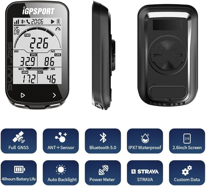 iGPSPORT BSC100S Fahrradcomputer GPS mit 2,6-Zoll-Bildschirm, ANT+ Fahrradcomputer, kabellos wasserd