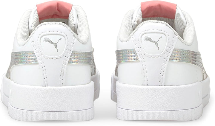 PUMA Carina L Jr Kinder Sneaker Leder Schuhe 370677 06 Weiss 26 EU Puma White Puma Silver, 26 EU Pum