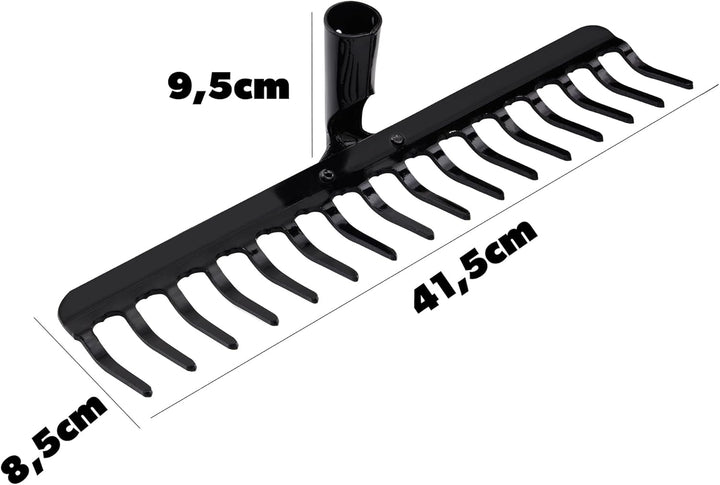 KADAX Gartenharke ohne Stiel, Gartenrechen aus Metall, Rasenrechen für Gartenpflege, Robuste Rasenha