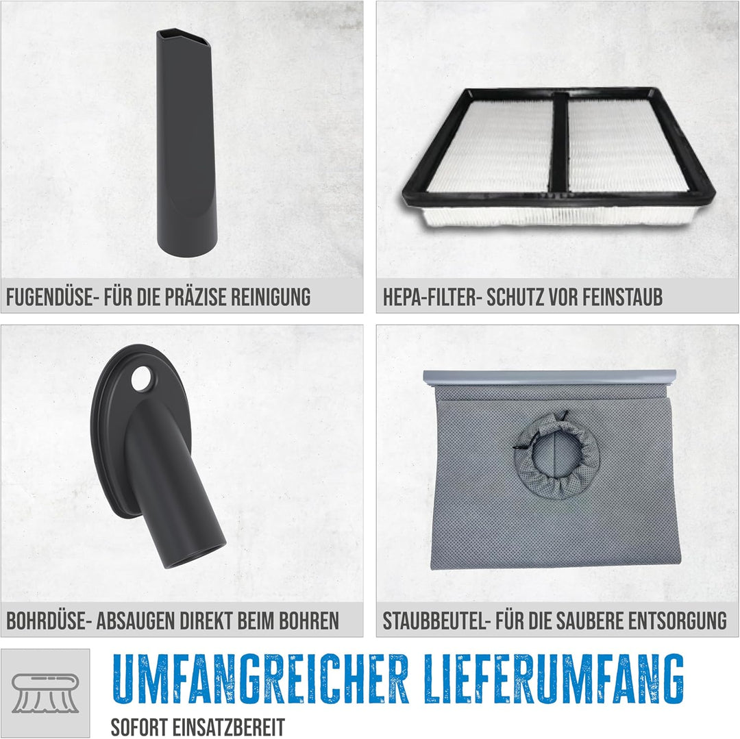 Güde Pro 30 Nass-Trockensauger – 230 Volt, 1800 Watt, 23 Kilopascal Unterdruck, 30 Liter Behälter, m