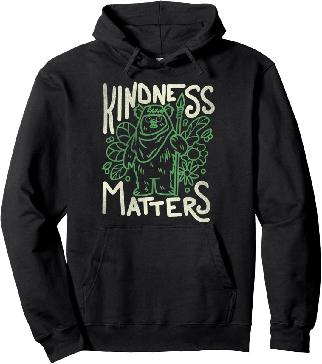 Star Wars Earth Day Ewok Outline Kindness Matters Pullover Hoodie