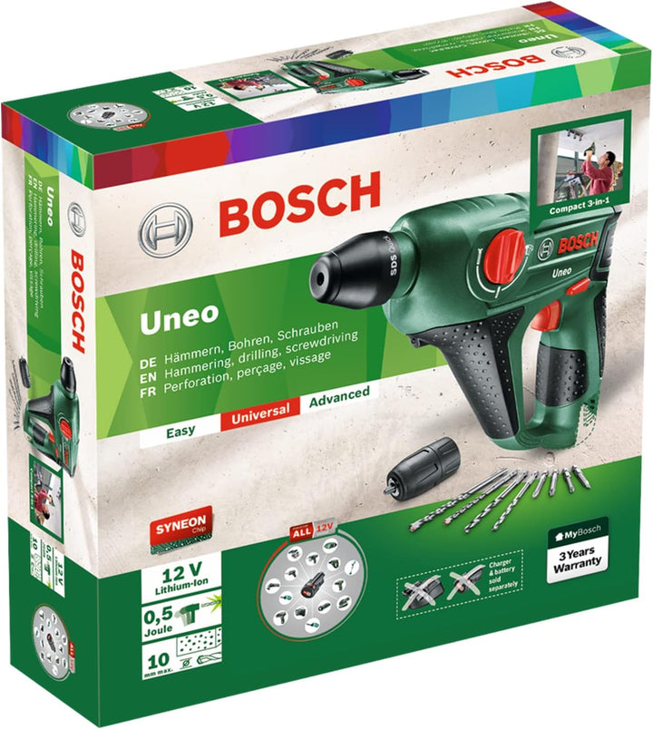 Bosch Home and Garden Bosch Akku Bohrhammer Uneo mit Spannbohrfutter (ohne Akku, 12 Volt System, max