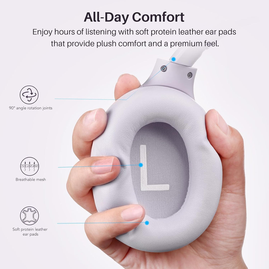 TOZO HT3 Kopfhörer Kabellos Bluetooth Over Ear, Noise Cancelling Kopfhörer mit 5 Mics,90 Std, Hi-Res