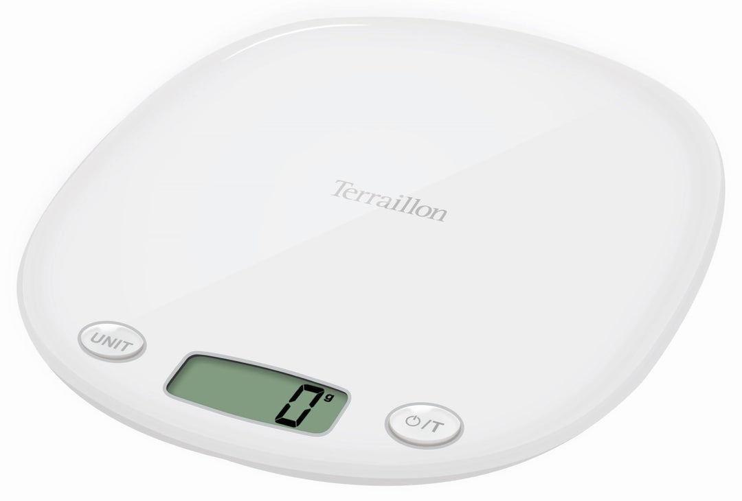 TERRAILLON elektronische Küchenwaage – Tara, Flüssigkeitsumrechnung, integrierter Griff, Wiegebereic