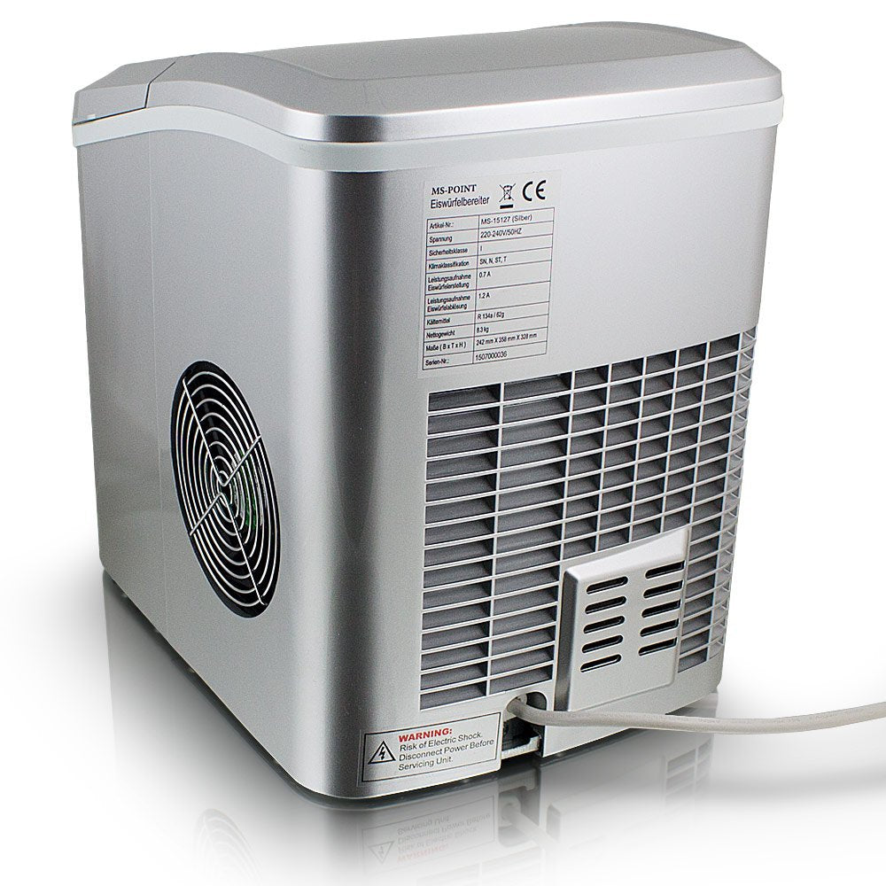 ms-point Eiswürfelmaschine, Eiswürfelbereiter, Icemaker in Silber