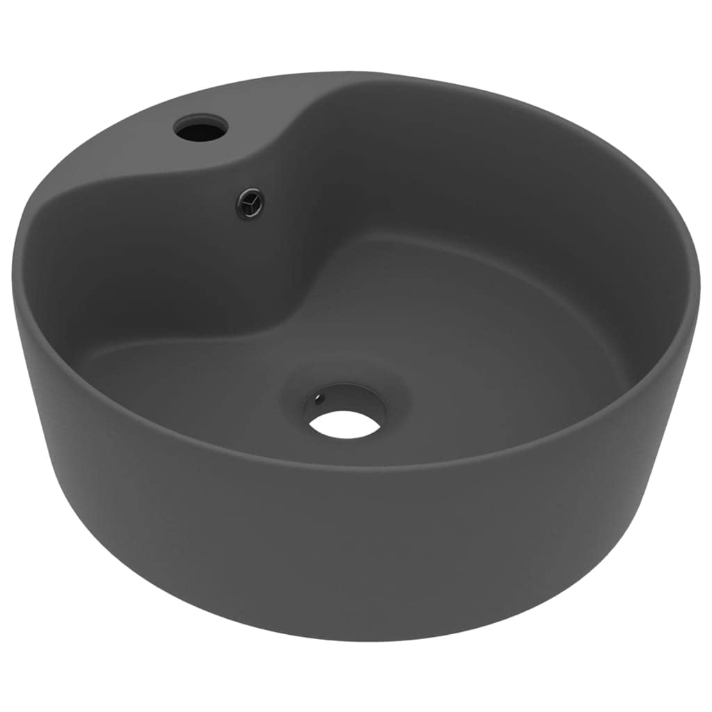 vidaXL Luxus Waschbecken mit Überlauf Waschschale Aufsatzwaschbecken Waschtisch Waschplatz Handwasch