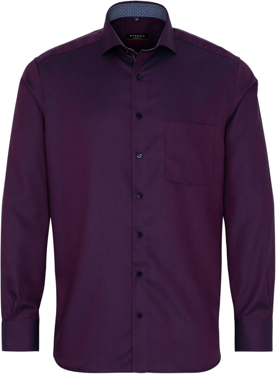 eterna Langarm Hemd Modern Fit Twill strukturiert 41 Weinrot, 41 Weinrot