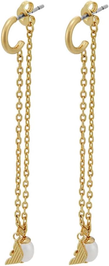 Emporio Armani Damen Ohrringe mit Messingverschluss Gold-Ton, Gold-Ton