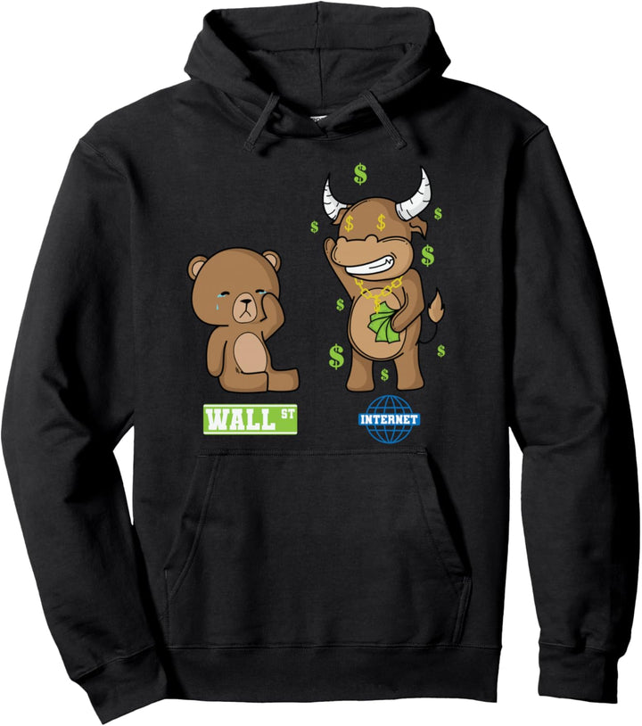 Wall Street gegen Internetaktien Privatinvestor Bull and Bear Pullover Hoodie