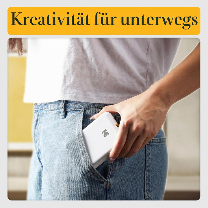 KODAK Step Drucker, Kabelloser mobiler Fotodrucker mit ZINK-Technik und gratis KODAK App für iOS und