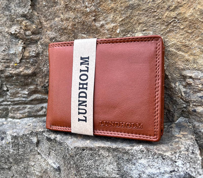 Lundholm RFID Geldbeutel Herren aus hochwertigem Leder (braun) - Hochwertige Geldbörse Herren 13 Kar