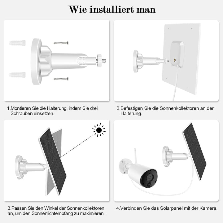 6W Solarpanel für drahtlose Überwachungskamera im Freien,2 Pack 5V IP65 wasserdichte Solarstromverso