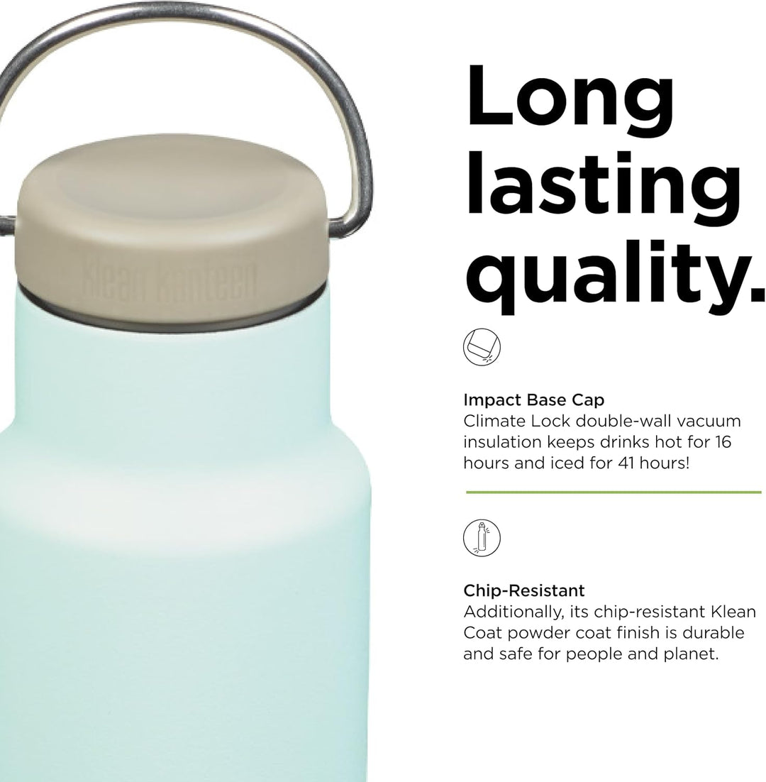 Klean Kanteen Isoliert, klassisch, schmal, 340 g (mit Schlaufenkappe), Blau Blau Getönt, Blau Getönt