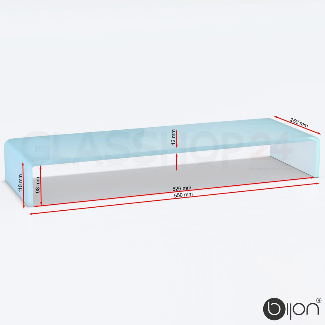 bijon TV Aufsatz Glas Bildschirm-Erhöhung | PC Monitor-Erhöhung, Schreibtisch-Aufsatz für Laptop Erh